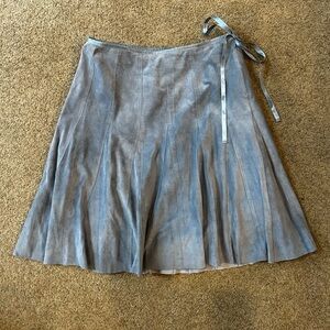 Context Suede Leather Vintage Blue A-Line Skirt Size 4